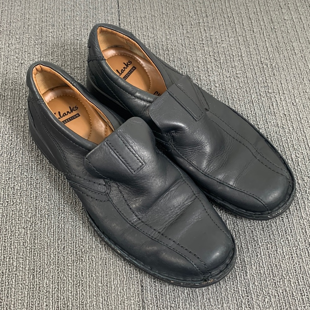Clarks Collection Loafers Men's Size 8 M Black Leather Escalade Step Slip on